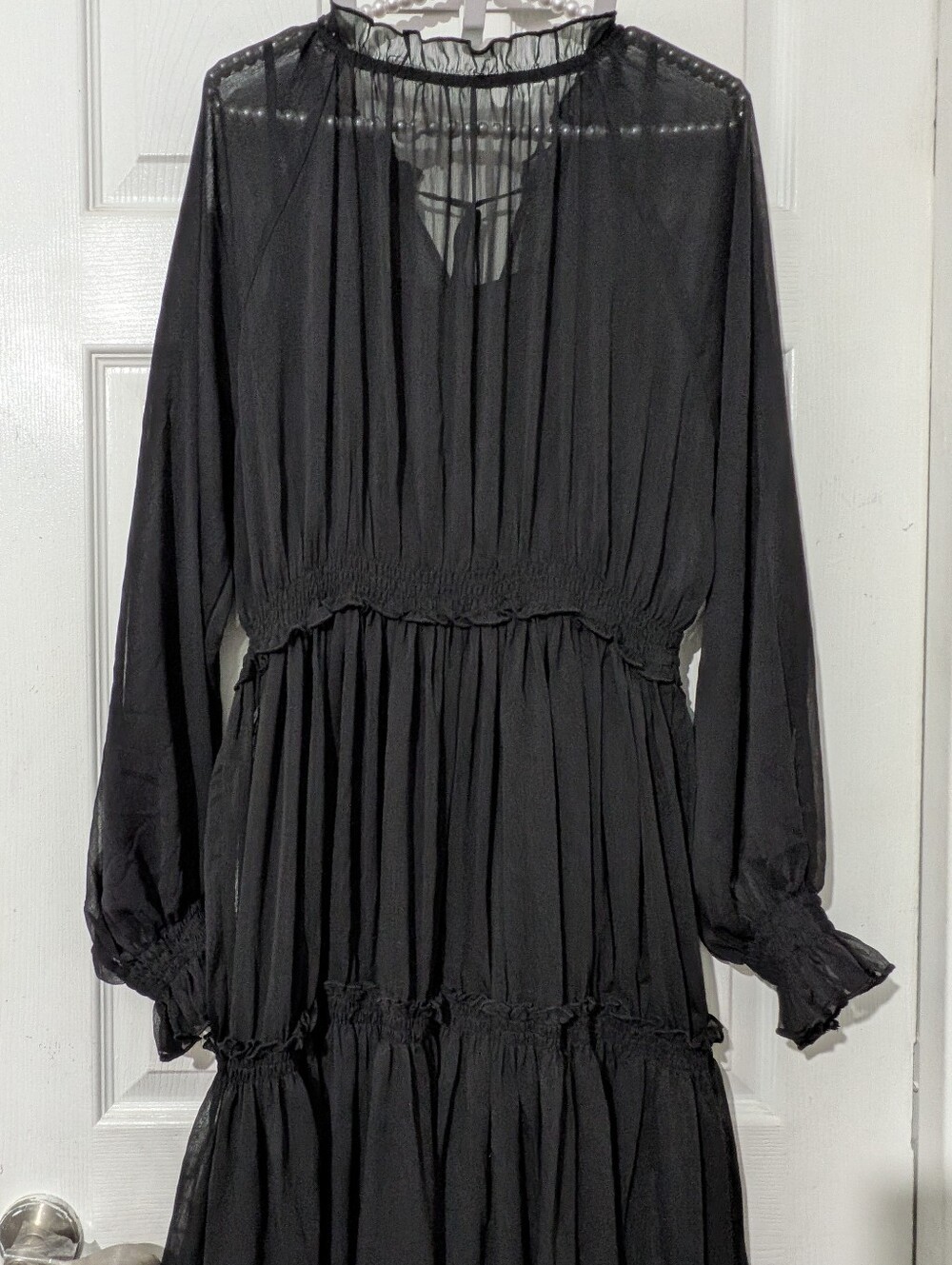 Commense Ruffled Chiffon Semi-Sheer Dress without belt - Picture 11 of 15